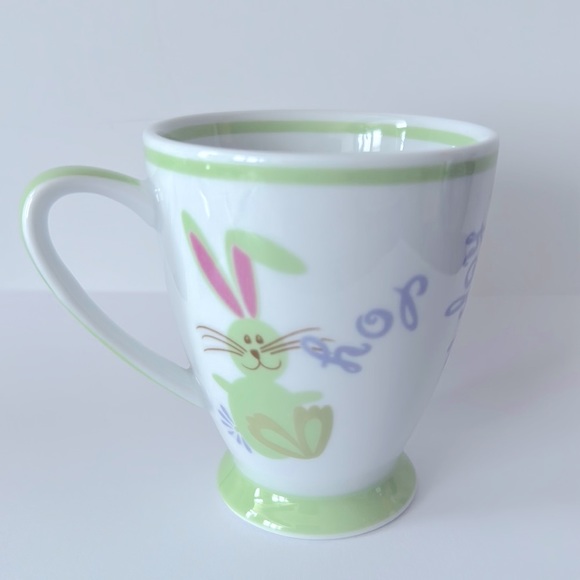 Starbucks Bunny Rabbit HOP 2007 Spring Pastel Footed Coffee Mug 7oz - Picture 9 of 11